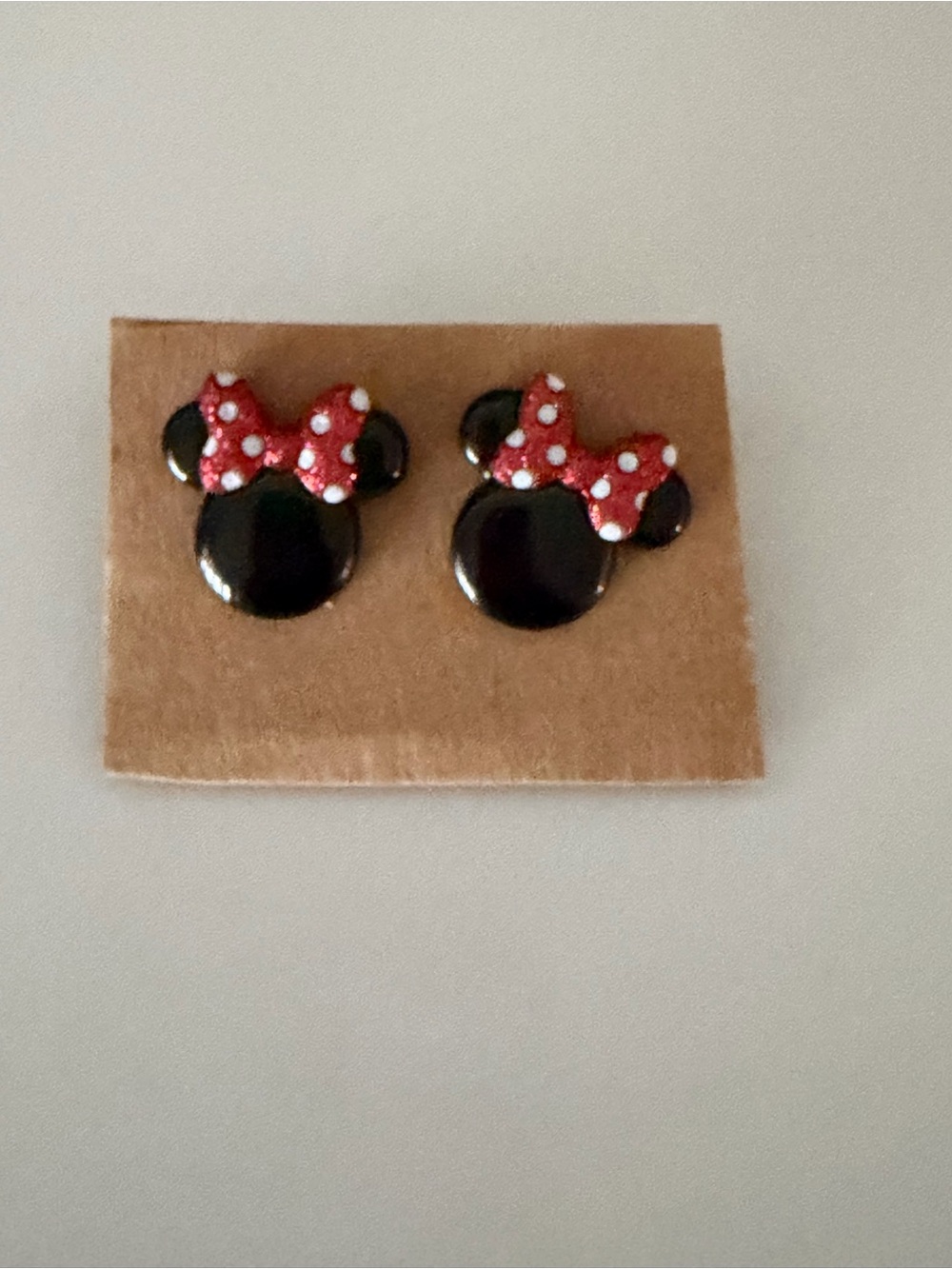 MinnievMickey Mouse Ears Button Stud Earrings new homemade
